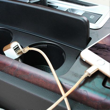 Compatible avec le chargeur de voiture USB 2.1A double prise FX Factory Powabud, couleur or (1/5)