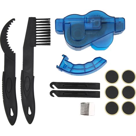Kit de nettoyage de chaîne de vélo avec brosse, ensemble d'entretien et réparation pneu vélo, accessoires de maintenance. (1/5)