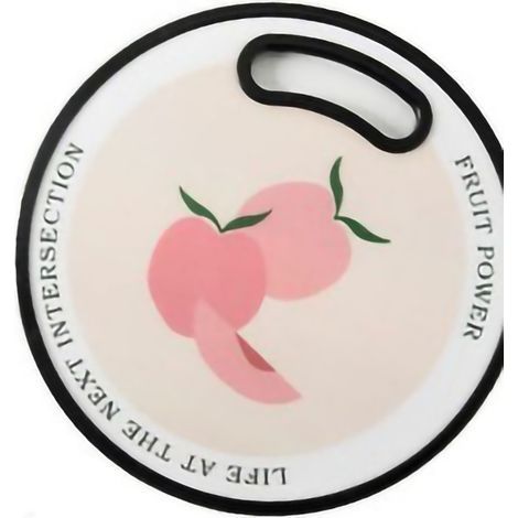 Rundes Acryl-Schneidebrett in Pfirsichform für Kinder, leicht zu reinigen, ideal für Obst und Beilagen, für die heimische Küche (1/5)