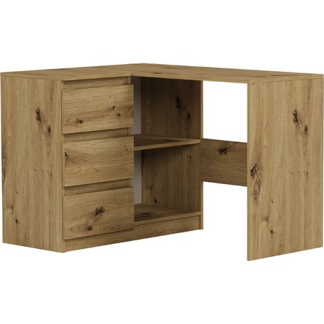 Eckschreibtisch links mit Schubladen Artisan 112 x 87 cm Modern N4L
