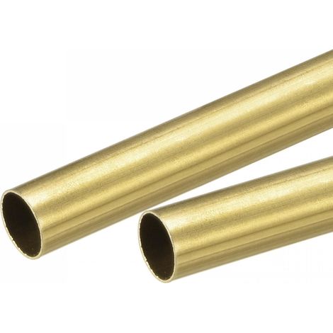 sourcing map Brass Tube Round 14mm OD 0.5mm Wall Thickness 200mm Pipe Length 2 Pcs (1/5)