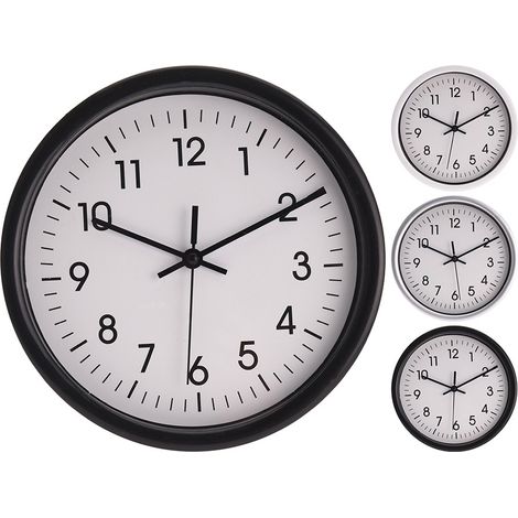 RELOJ DE PARED REDONDO FONDO BLANCO Ø20x4cm