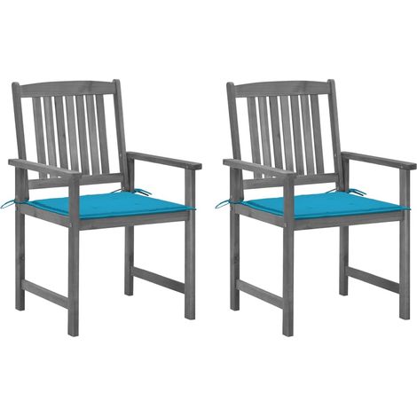 Chaises de metteur en scène avec coussins 2 pcs Gris Acacia (1/5)
