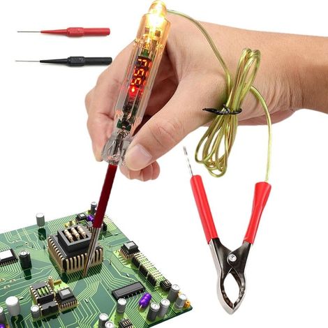 Testeur de fusible – Outil de détection de tension professionnel, multimètre compact, écran facile à lire, solution de diagnostic électrique fiable pour la vérification des véhicules (1/5)