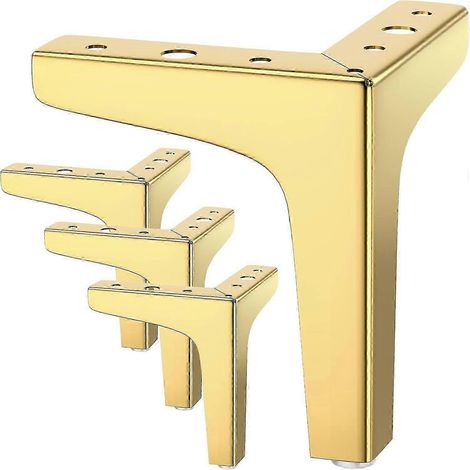 Ensemble de pieds de meubles 2025 (4 pièces) avec une capacité de charge jusqu'à 800 kg, pieds de table triangulaires en métal de 10 cm, pieds de meubles de style épingle à cheveux, adaptés aux armoir (1/5)