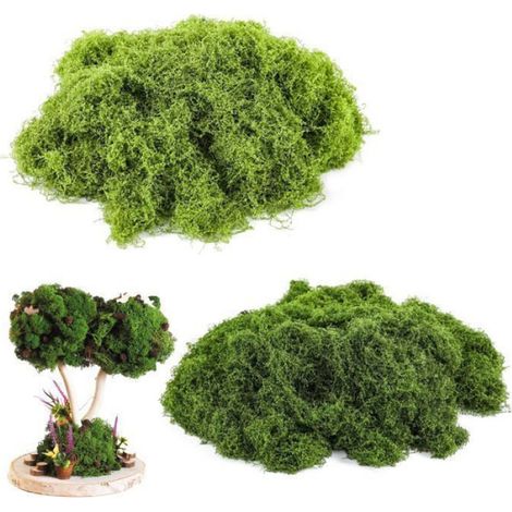 200g de mousse décorative, mousse artificielle,fausse mousse végétale decorative, fausses plantes pour pots, décoration de crèch (1/5)