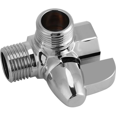 Inverseur de Douche, Inverseur à 3 Voies en Laiton Chromé Inverseur G1 / 2 "en Forme de T pour Montage Sur Bras de Douche (1/5)