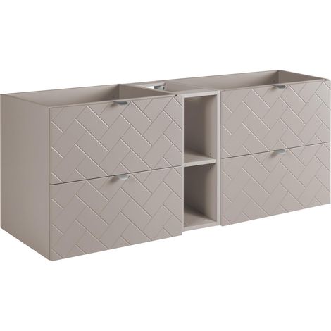 Mobile da bagno, Cashmere, 140 x 57 x 46 cm, Maniglie Argento (1/5)