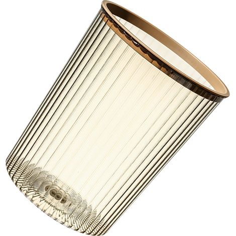 Sac poubelle transparent avec anneau supérieur, couvercle facile à fixer, grande capacité, poubelle ménagère, couleur café (1/5)