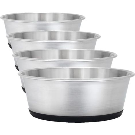 Lionto Gamelle in Acier INOX, 600 ML, Bolzen von Chiens in Qualité Alimentaire Avec Fond in Silikon Antidérapant, Bol von Eau Inoxydable Chiens und Chats, beständig in Lave-Vaisselle (Lot von 4) (1/5)