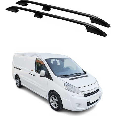 OMAC Barres de Toit longitudinales pour Citroen Jumpy 2006-2016 L2 Aluminium Noir (1/5)