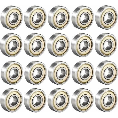 Kugellager 6000ZZ, 10 mm x 26 mm x 8 mm, Rillenkugellager, doppelt abgedichtet, 80100 Rollenlager, Miniatur-Radialkugellager, 20er-Packung, GU.B/gut (1/5)