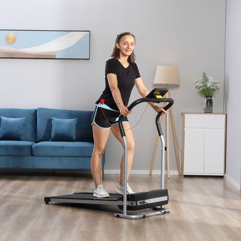 Noir gris - Tapis de course électrique pliable 1,25 CH, LCD, vitesse 1–10 km/h, roues, domicile bureau gym, 120x60x15 cm