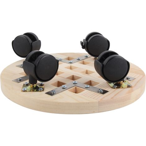 Plateau roulant en bois pour plantes avec 6 roues pivotantes - Support de jardin mobile (1/5)