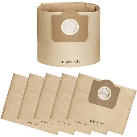 Sac Aspirateur WD3, Lot de 5 Sacs droits Aspirateur pour Karcher WD3, WD 3 Premium, WD3200, WD3500P, A2204, A2204, A2534, SE4001(Lot de 5 ), (1/5)