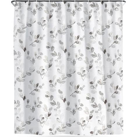 Waterproof PEVA Shower Curtain with Hooks, 180x180 cm (1/5)