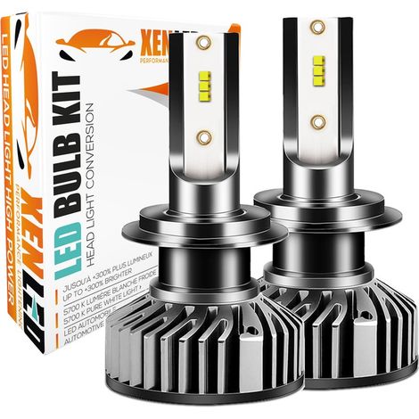Kit AMPOULES H7 LED Ventilées FF2 - 5000Lms - 6000°K - Taille Mini Lampe de voiture LED (1/5)