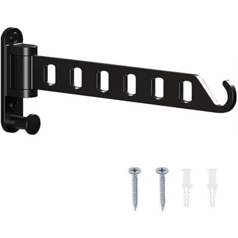 BUNTHAUS Porte manteau pliable 180° Salle de bain (Noir) (1/5)