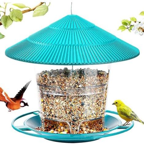 Mangeoire à Oiseaux à Suspendre, Mangeoire Oiseaux Exterieur Grande Capacité Distributeur à Graines pour Petits Oiseaux Sauvages en Plein air, Jardin, Parc (1/5)