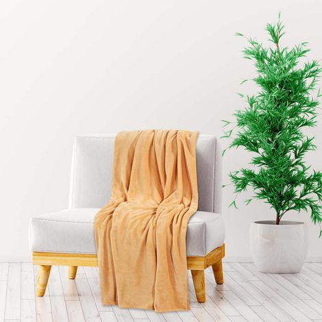 Couverture jaune 150x200 cm en polyester (1/5)