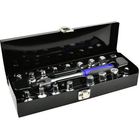 Satz 3/8"-Ölablassschraubenschlüssel, 18-teilig /Metallkoffer/ (10) (1/4)