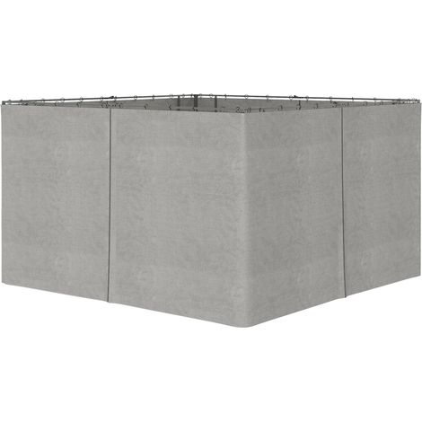 Parede Laterais 3,5x2 m 4 Panneaux pour Cenador avec 48 Crochets et Anneaux C Pergola Gazebo Gris Clair