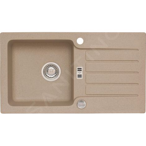 Alveus Niagara - Évier en granit 775x430 mm, avec commande de vidage, beige 1076857 (1/2)
