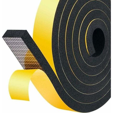 Joint Adhésif en Mousse Caoutchouc pour Porte Fenêtre - 20mm x8 mm x2m - Joint en Bande d'Étanchéité - Joint Isolant Antidérapant - Isolation Froid - Protection pour Meuble - 1 rouleau - Mousse Noir (1/4)