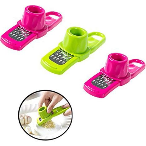 3 pièce Presse-ail et Broyeur Multifonctionnel - Outil de cuisine compact et durable pour hacher et écraser sans effort l'ail et le gingembre (1/5)