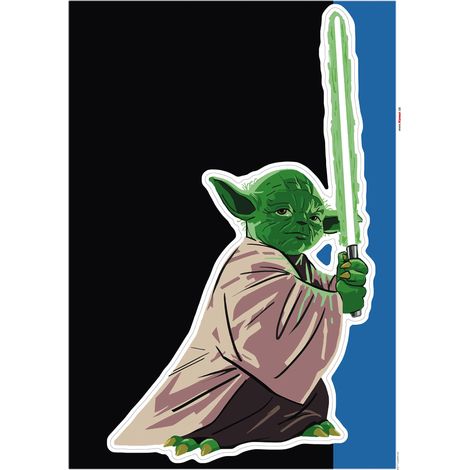 Komar Wandaufkleber - Star Wars Yoda training Session - 70 x 50 cm - selbstklebender Wandsticker (1/2)