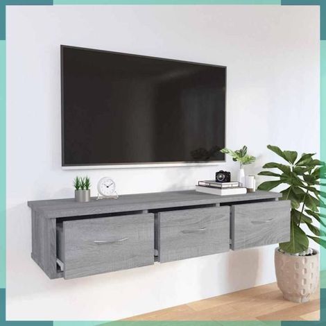 815082 Armoire murale Sonoma gris 88x26x18,5 cm Bois d'ingénierie (1/5)