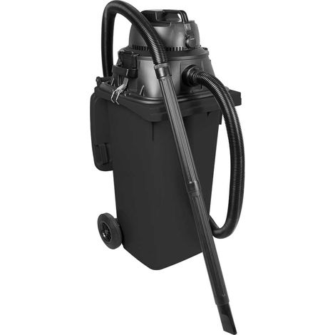 BRB Nass-/Trockensauger/Industriesauger 1100 Watt, mit 120 Liter Behälter (DIN Mülltonne) grau, inkl. zusätzl. Steckdosenanschluss (1/2)