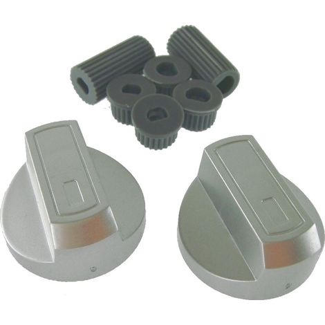 Universal Silver Control Knobs Toaster Trouser Press Camping Stove Hob x 2 (1/5)