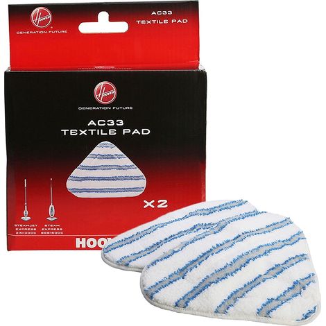 PATINS x2 EN TOILE MICROFIBRE AC33 POUR NETTOYEUR VAPEUR SteamJet HOOVER