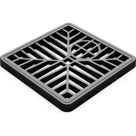Grille d'évacuation carrée - 1 unité - PVC robuste - Protection anti-débris - Extérieur et intérieur - 150x150 mm noir (1/5)