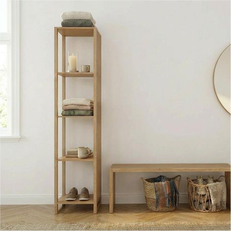 Appendiabiti legno listelli 40x190cm 4 ripiani JULIAN
