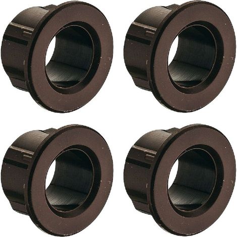 manguitos guía de plástico marrón de Ø 22 mm y 10 mm de profundidad, para pomos giratorios de caravanas, cerraduras de presión de montaje en superficie y pestillos de seguridad. (1/2)