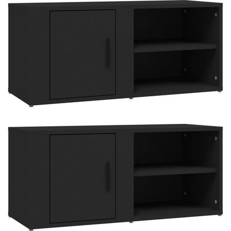 Maison Exclusive - TV-Schränke 2 Stk. Schwarz 80x31,5x36 cm Holzw