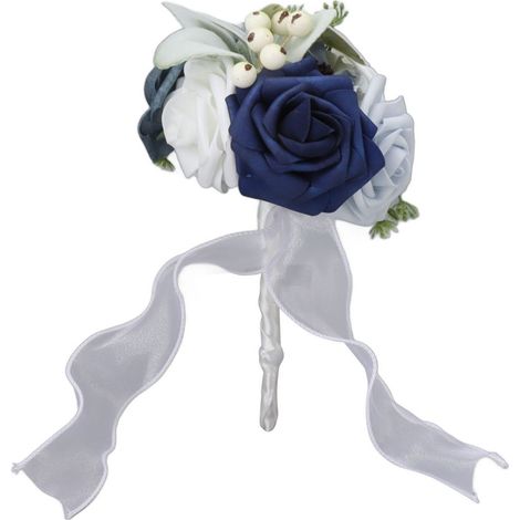 1 Ramo de novia hecho a mano, elegantes flores artificiales, decoración para bodas, oficinas y jardines. (1/5)