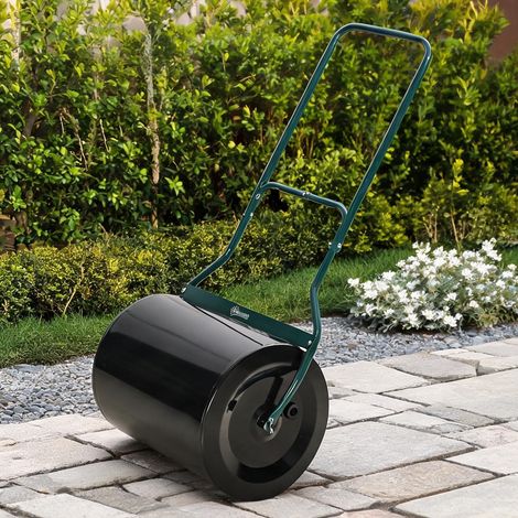 Rouleau à gazon 50 cm acier remplissable 60 L noir en acier (1/5)