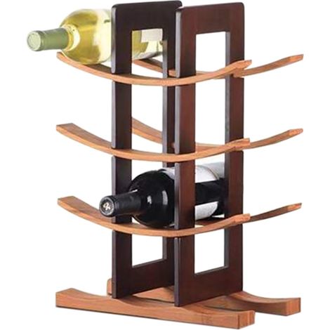 Weinregal aus massivem Naturholz, modernes und elegantes Design, ideal zur Aufbewahrung Ihrer Weinflaschen in Küche, Esszimmer, Speisekammer oder Schrank.
