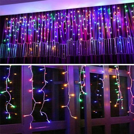 Guirlande lumineuse féérique de 5 m avec 96 LED et 8 modes d'éclairage, effet stalactite, idéale pour l'intérieur et l'extérieur (fêtes, mariages, balcons, jardins). (1/5)