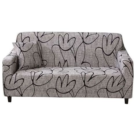 Non-slip elastic sofa cover, 95% machine-washable polyester, for 3-seater sofas.