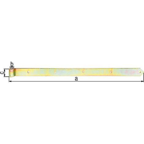 Penture droite/arrondie 1000 x 60 mm, diam. 20mm, jaune galva (1/4)
