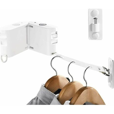 Tendedero retráctil, 1 o 2 carretes con orificios para ropa de 4,2 m para uso en interiores y exteriores (1/4)