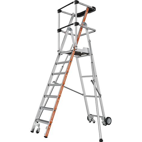 TUBESCA-COMABI-FC - Escabeau Aluminium Roulant Pour Rayonnage Véloce GC Sangles - Hauteur de plancher 1,63m