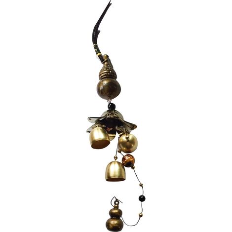Windspiel Metall Vintage mit Feng Shui Glocken, Glückssymbolik, Kürbis-Design
