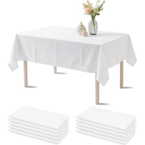 Nappe Blanche Lot de 10 Rectangulaire 137x274cm Jetable Imperméable PEVA