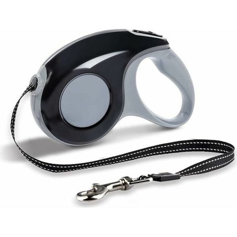 Laisses Rétractables pour Chiens,Laisse Chat,Corde de Traction télescopique, Laisse Enrouleur pour Petit Chat chien5M, Maximum 15kg (Noir) (1/5)