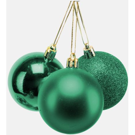 Shatterproof Emerald Green Christmas Baubles, 5cm Pack Sizes in 12 or 24 Pieces for Tree Decorations (1/3)